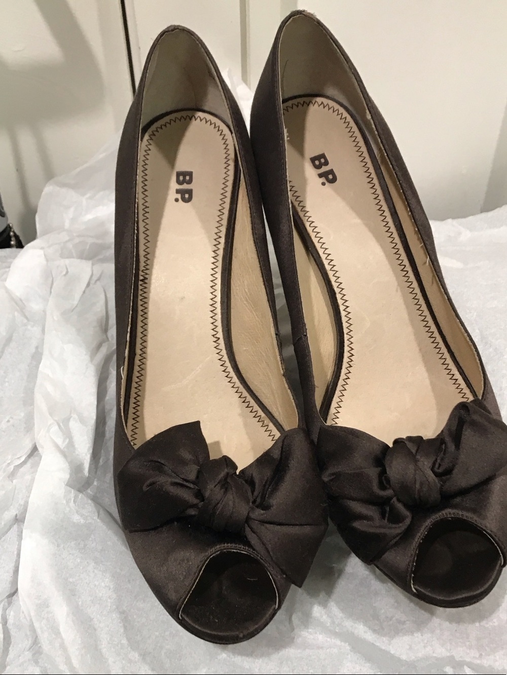 BP Nordstrom Satin Brown Pump